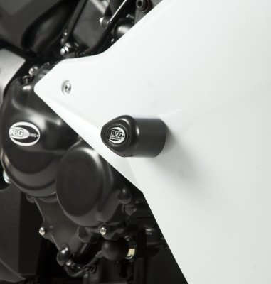 Honda CBR600F 2011-2014 R&G racing black aero crash protectors bungs bobbins