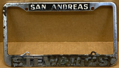 RARE  FORD  STEWART S  (SAN ANDREAS CA.)  CARS  LICENSE PLATE FRAME