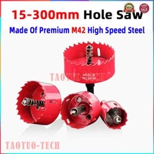 Bi-Metal Hole Saw HSS Hole Cutter Arbor Pilot Drill Bit For Iron Pipe 15-240 mm