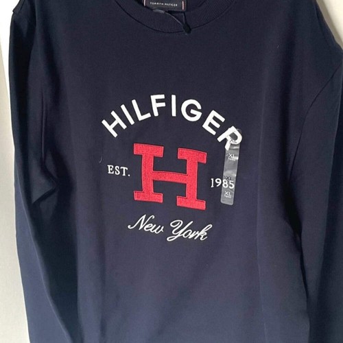 Tommy Hilfiger Sweatshirt Sweater Mens XL Blue New York 1985 Embroidered - Picture 4 of 5