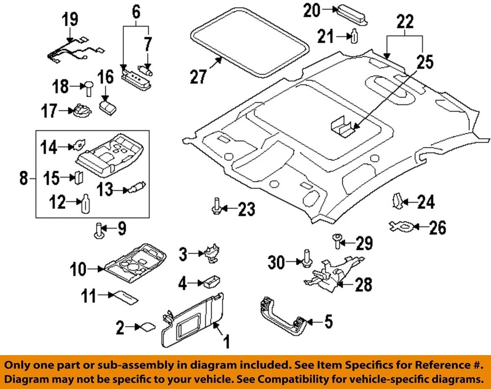Used Front Upper Center Console fits: 2016 Audi SQ5 roof w/sunroof w/garage door Foto 3 de 4
