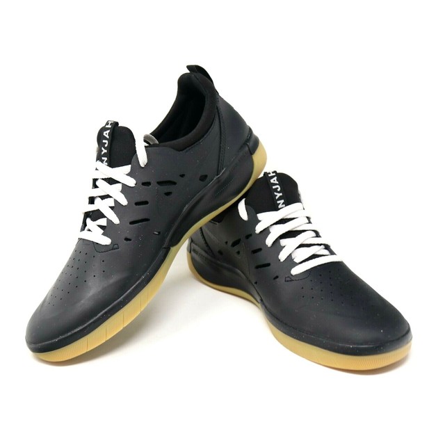 black sneakers gum sole