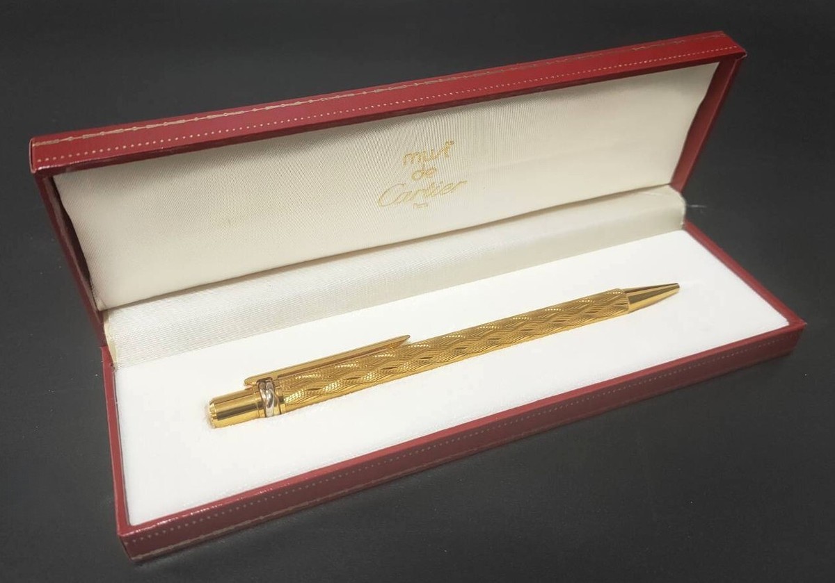 Cartier Vintage Trinity Spiral Pattern Cap Type Ballpoint Pen With Gold Case Cartier Trinity Ballpoint - Etsy main image 3