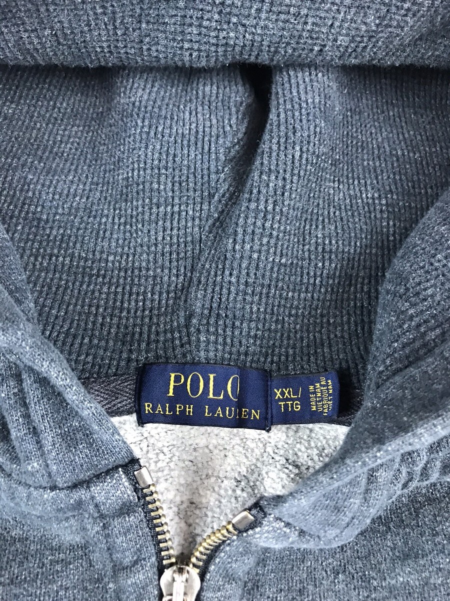 VGC! Polo Ralph Lauren Hoodie Full Zip Thermal Lined Hood Washed