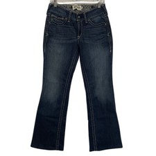 Ariat REAL Denim Mid Rise Boot Jeans Women's 29 Blue Spitfire Riding Hemmed 30  