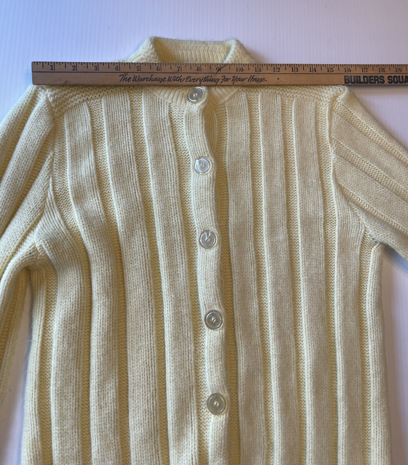 Vintage Carol Brent For Montgomery Wards Yellow Cardigan Sweater Size 38 Bust