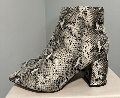 MARC FISHER Womens Snakeskin Retire Pointed Toe Block Heel