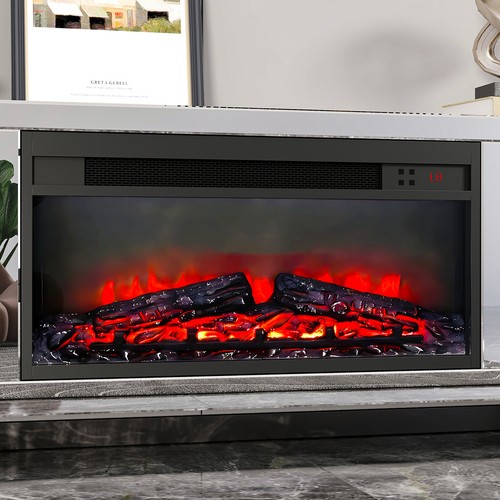 COSVALVE 59"Mirrored Fireplace TV Stand Entertainment Center Crush Diamond 2Door - Picture 13 of 13