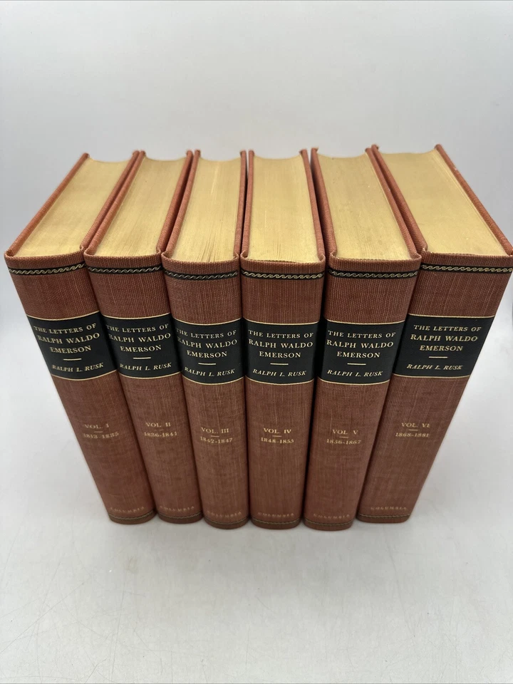 1939 Antiquarian - The Letters Of Ralph Waldo Emerson By Ralph L. Rusk Vol 1-6 Foto 2 de 4