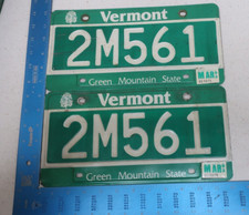 Vermont License Plate Tag 1993 93 VT Pair Set Natural Sticker 2M561
