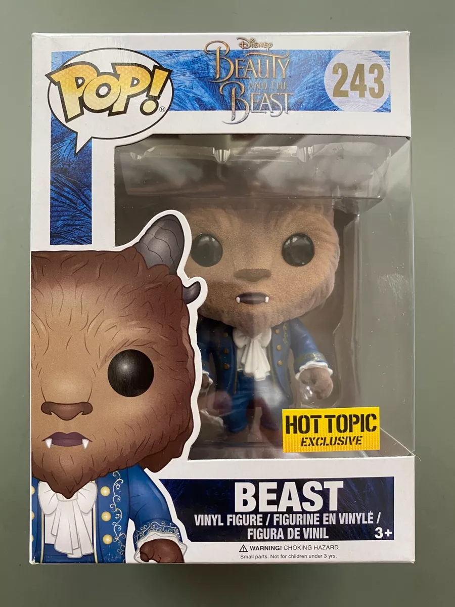 Beast 243 Hot Topic Exclusive Flocked Fuzzy Funko Pop Disney