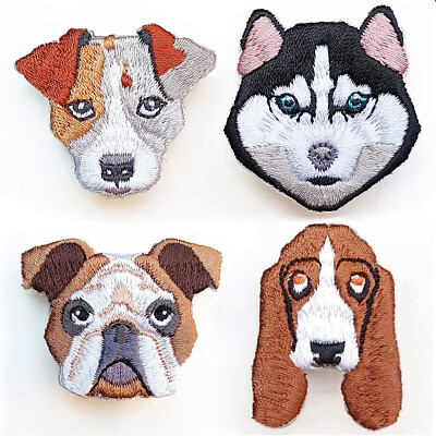 Brooch Pin Embroidery Bulldog Husky Basset Hound Jack Russell Terrier Dog Unique