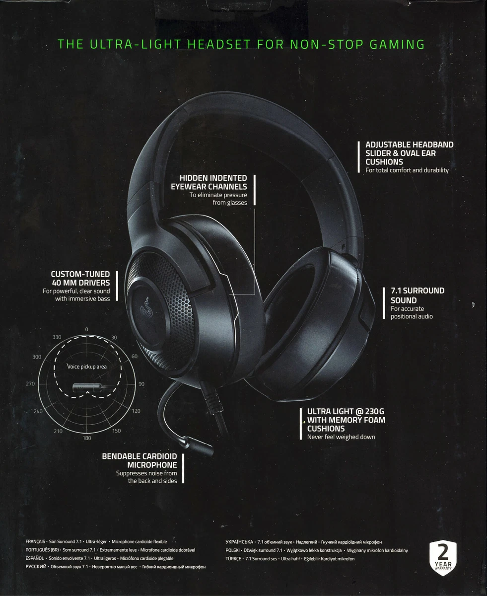 RAZER Kraken X Lite Headset, Gaming PCs