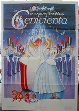 CINDERELLA  DISNEY  90'S re-release movie poster Spanish BEAUTIFUL! CENICIENTA