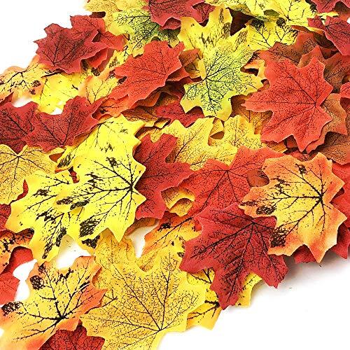 200 Pcs Artificial Maple Leaves Fall Decor Fake Leaves Faux Autumn Leaf