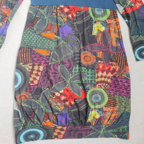 Vestido Desigual para mujer línea A hasta la rodilla talla M manga larga floral mezcla de algodón - Imagen 8 de 20