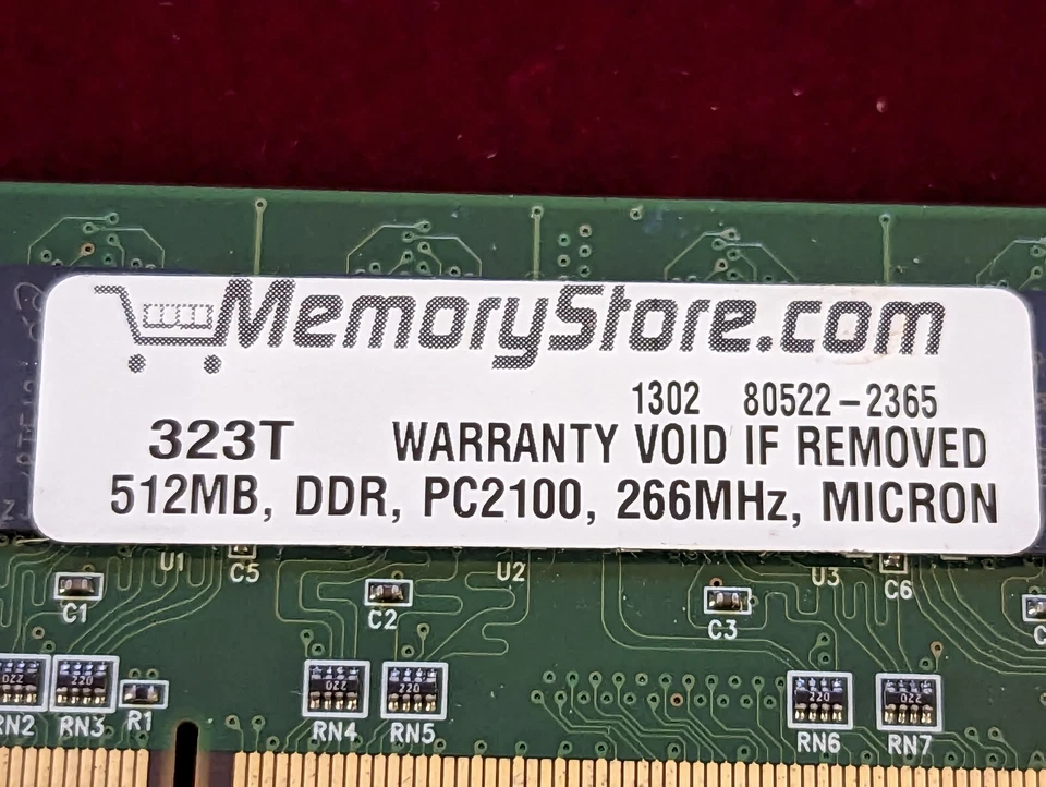MICRON 64 MB LAPTOP RAM (MT4LSDT864HG-10EB1)  144 PIN DDR1, 100 MHz, PLC100, CL2 - Image 2 of 4