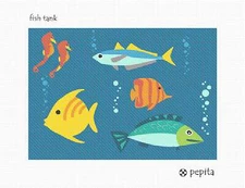 Fish Tank Needlepoint Kit or Canvas