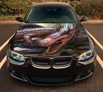 Vinyl Graphics Decal Wrap Kit for 2008-16 Dodge Challenger R//T HOOD Matte Black