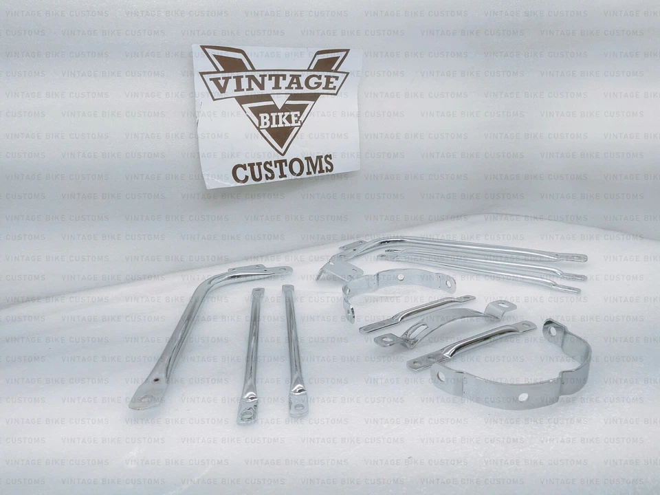 Mudguard Fender Stays Set Chromed For Bsa A7 A10 Super Rocket Goldstar Foto 3 de 4