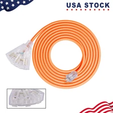 6-50Ft Outdoor Extension Cords, 12/3 SJTW Lighted Extension Cable with 3 Prong
