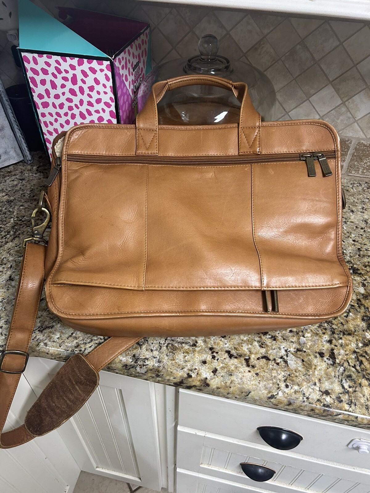 Claire Chase Leather Briefcase Laptop Bag