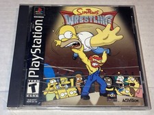 2001 Sony PlayStation The Simpsons Wrestling Game-Complete w/Disc & Manual-PS1