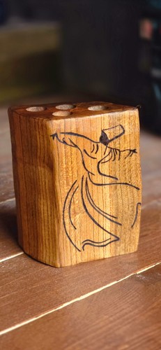 Rumi ( Mevlana ) Stiftehalter aus Kirschenholz ~ ~ Nachhaltig ~ Handmade ~ - Bild 3 von 4