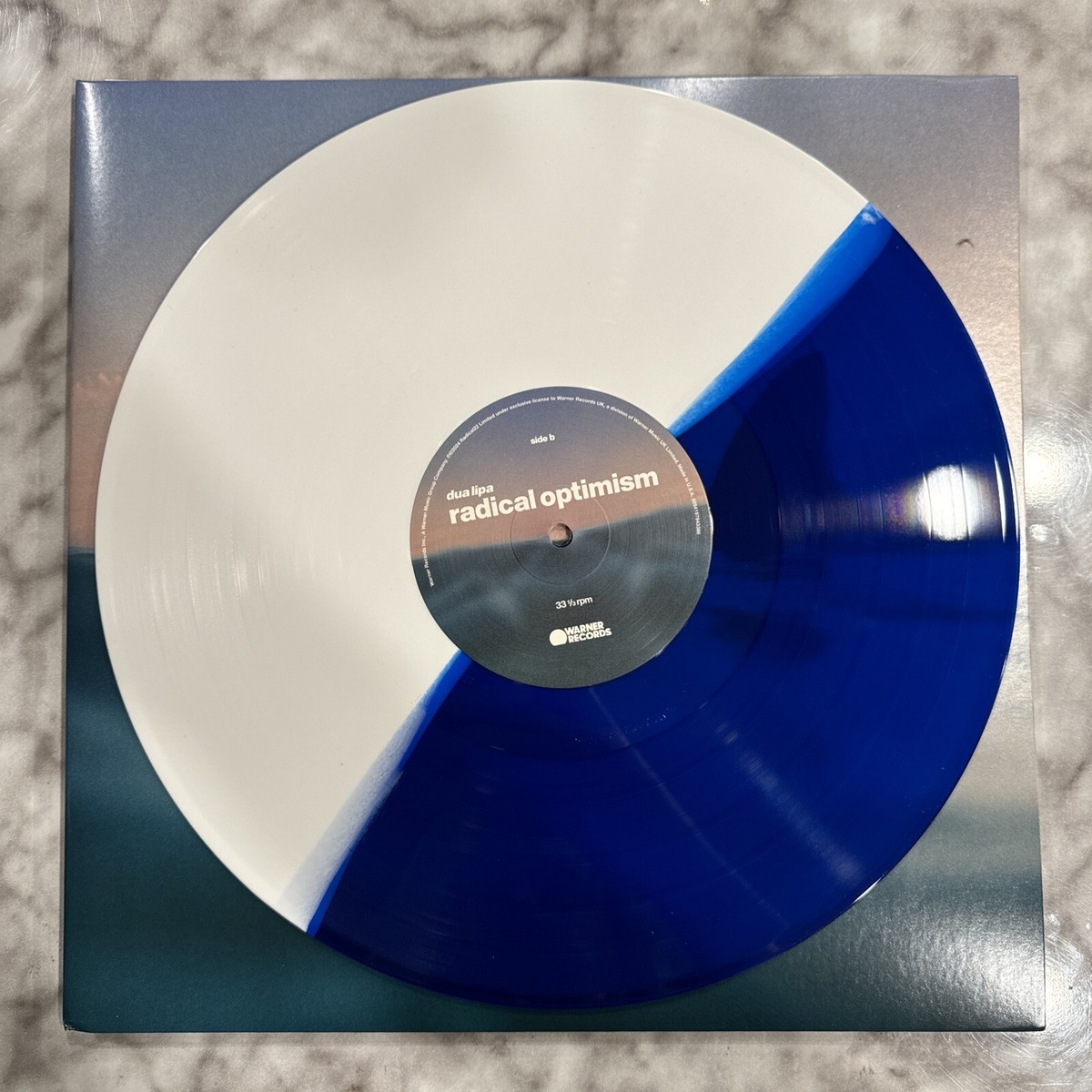 dua lipa radical optimism 12” blue and white vinyl with