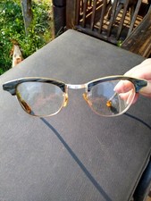 Vintage Shuron 1/10 12K GF Bronze GrayWood Silver Horn Rim 50s Eyeglasses Frames