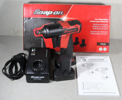 Snap On CT761AK2 3/8 14.4V Micro Lithium Cordless Impact Wrench Kit 2 Batteries
