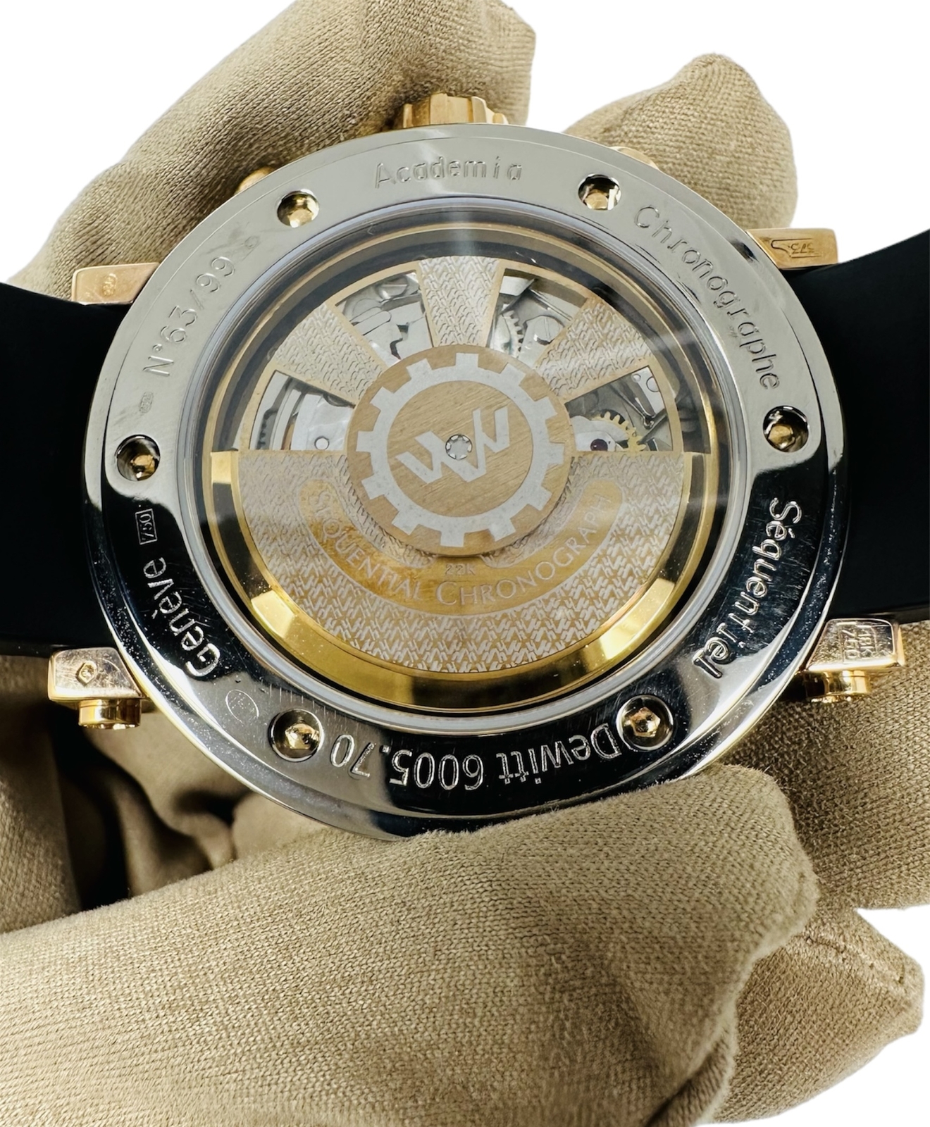 DeWitt Academia Chronograph Sequential Black & Ro… - image 9