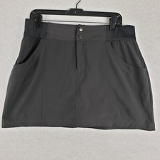 Tek Gear Women's L Pocket Front Athletic Skort Skirt Solid Black Sporty Tennis
