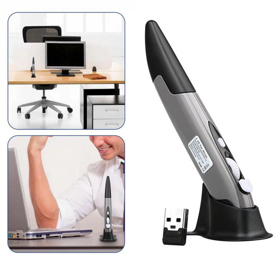 2.4GHz USB Optical Wireless Pen Mouse Laser Pointer Adjustable for PC Laptops - Image 4 of 4