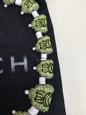 Givenchy Artist Chito Mexico Clown Green Enamel 21” Necklace | eBay