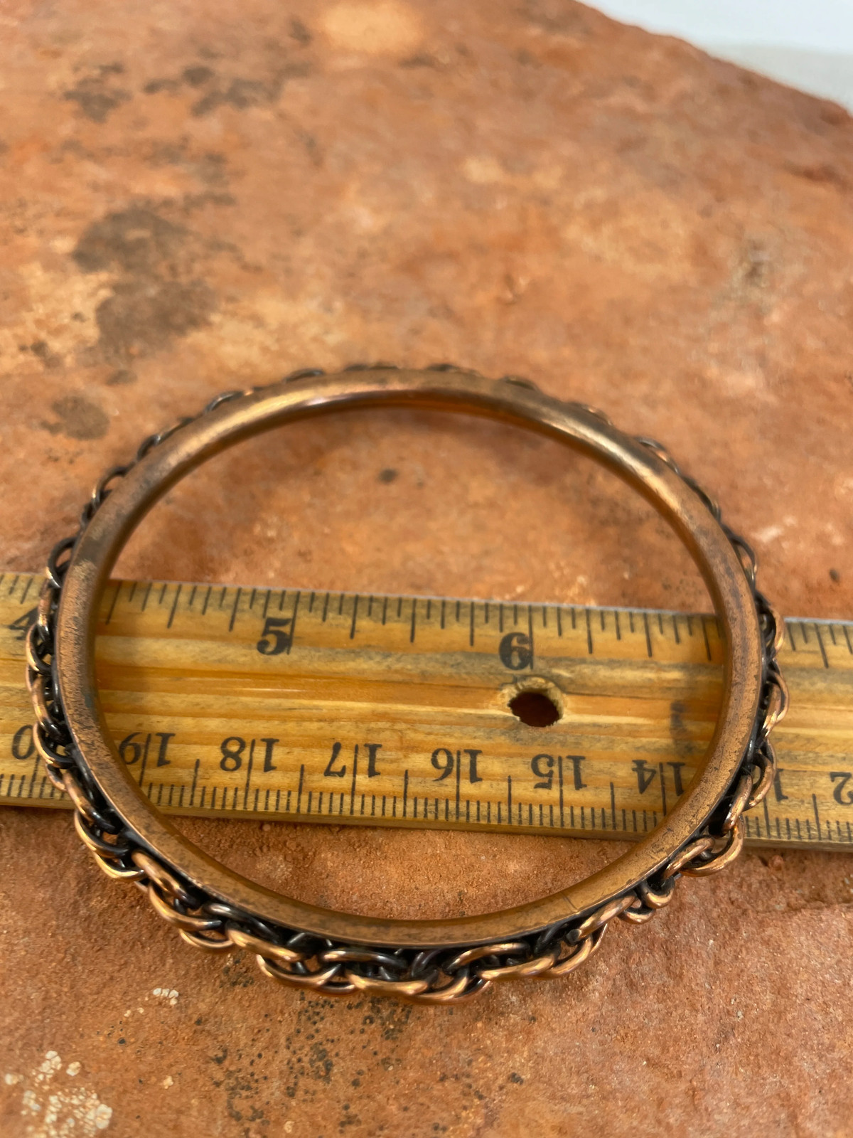 Vintage copper bangle bracelets. Three in set. 19… - image 2