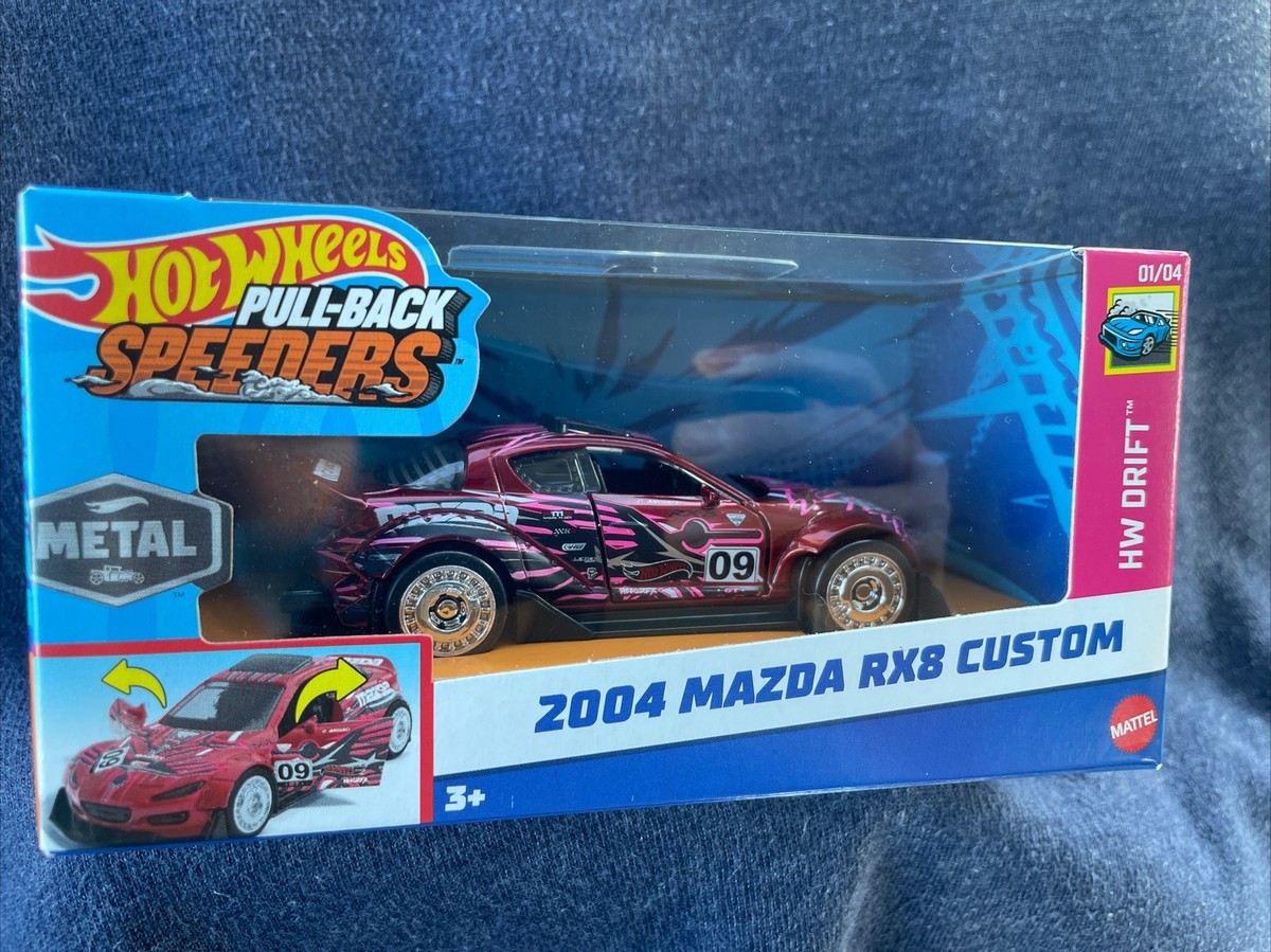 Hot Wheels Pull-back Speeders Red 2004 Mazda RX-8 Custom 1