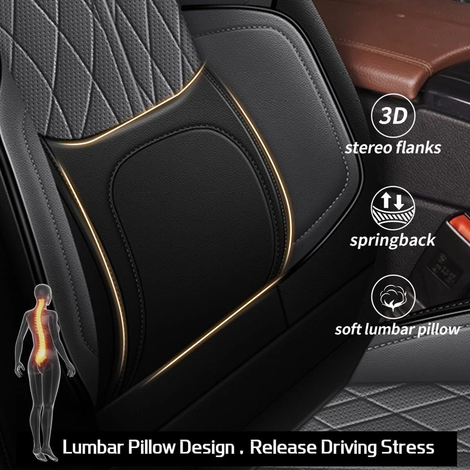 Car 5 Seat Covers Faux Leather Cushion Full Set Protect For 2010-2017 Volvo XC60 Foto 2 de 4