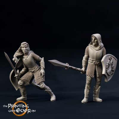 Elf BrightWood Defenders Fighter Miniature | D&D DnD | 