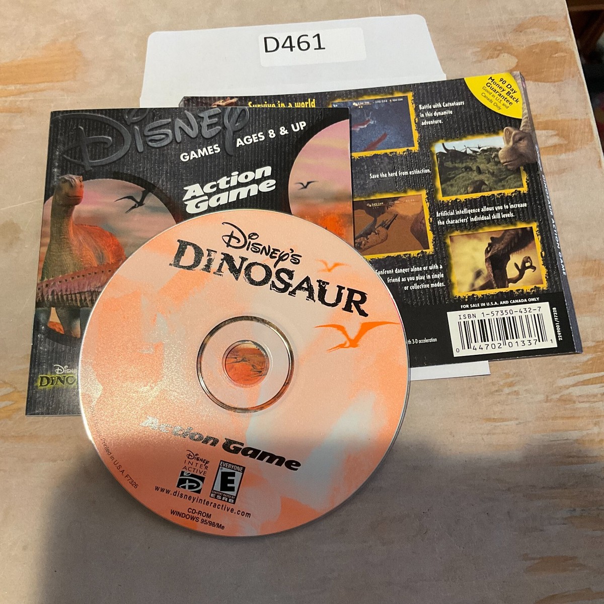 Disney's Dinosaur Action Game (PC, 2002) No Case No Tracking