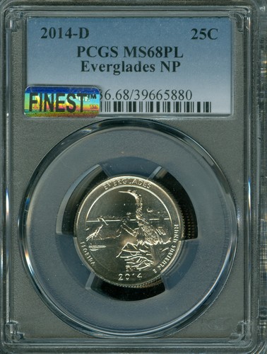 2014 D EVERGLADES PCGS MS68 PL MAC FINEST & MAC SPOTLESS POP 3 RARE .