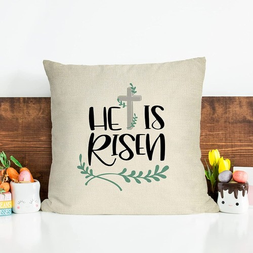 Er ist auferstanden Ostern Dekokissen 18x18 - Bild 1 von 2