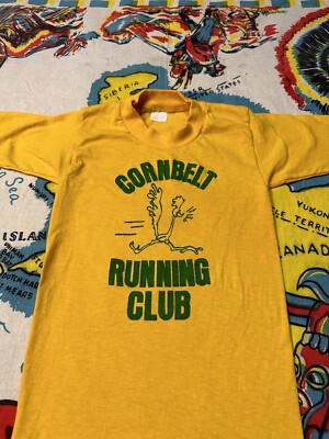 Vintage 60s 70s Mayo Spruce roadrunner Cornbelt running club t 