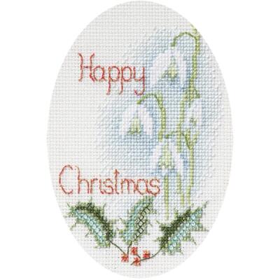 Bothy Threads Grußkarte Kreuzstich-Set ''Schneeglöckchen'', 9x13.3cm, DWCDX51, Zäh