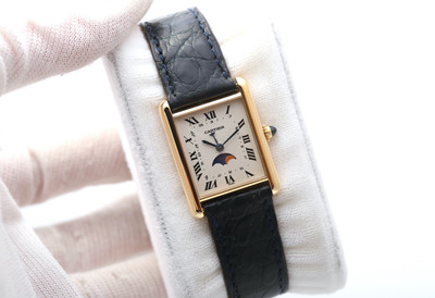 Cartier Tank Louis Moonphase 8190 Calendar 31mm 18kt Gold Herrenuhr