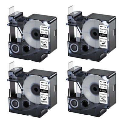 4x 18057 Schrumpfschlauch IND-Etikettenband für DYMO Rhino 4200 5200 6000 19mm