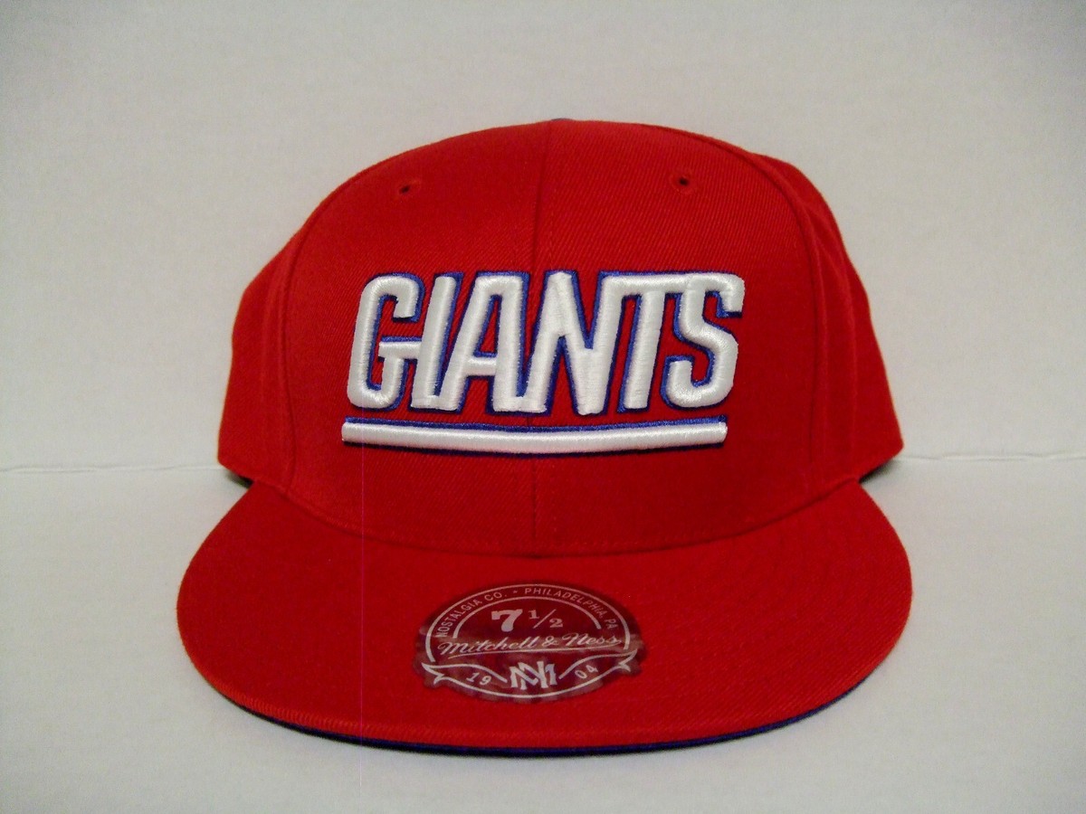 NEW YORK GIANTS MITCHELL NESS RED/WHITE AUTHENTIC NFL Cap Fitted
