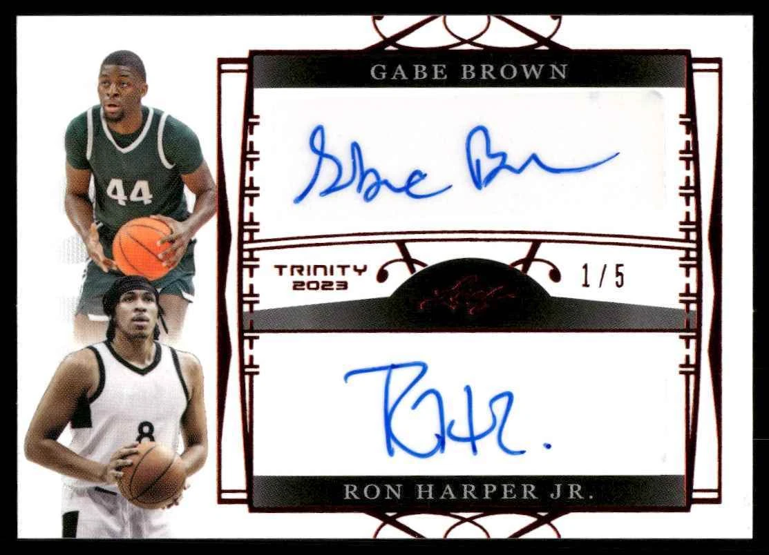 2022-23 Leaf Trinity RED Ron Harper Jr/Gabe Brown Auto 1/5 #DA-11 C09