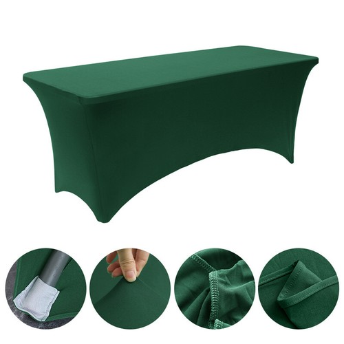 4/5/6/8FT Rectangular Tight Fit Table Cover Spandex Stretch Tablecloth Wedding - Picture 32 of 43