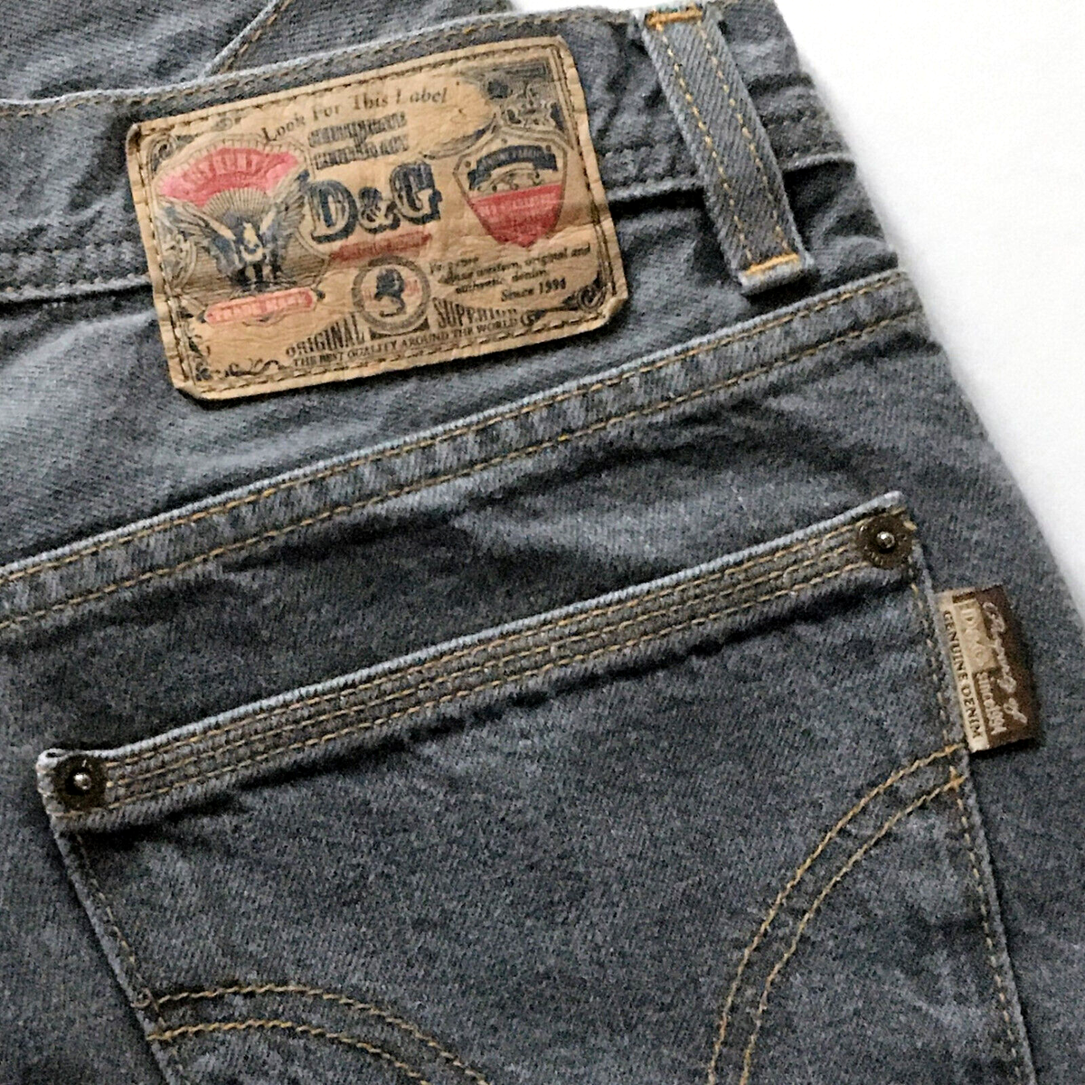 Dolce Gabbana Y2K Jeans D&G Denim Low-Rise Straight Loose Vintage